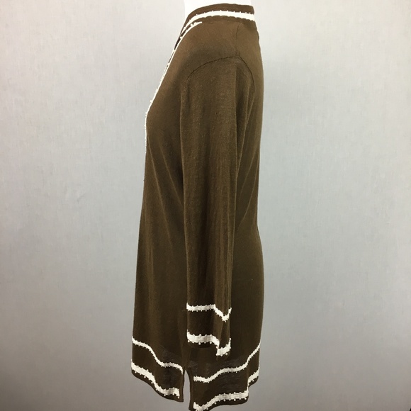 Tommy Bahama Lg Linen beaded embroidered tunic top - Picture 4 of 8